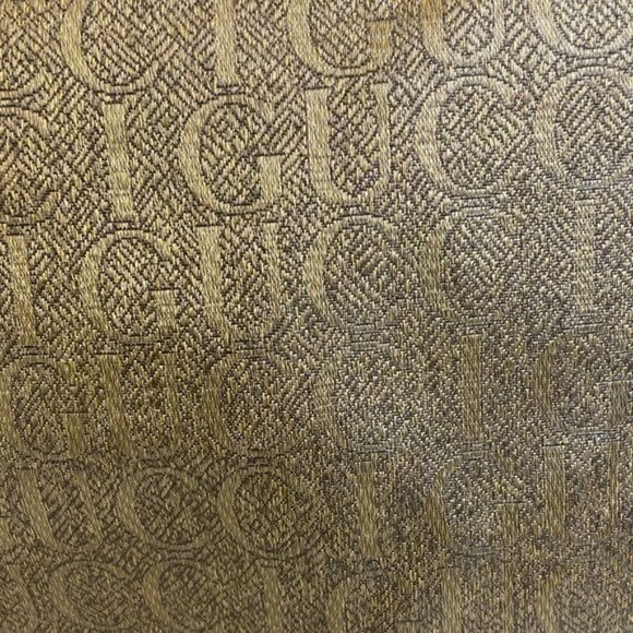 Gucci Vintage Trapezoid Canvas Logo Monogram Tan Gold Leather Tote Bag - Picture 3 of 15